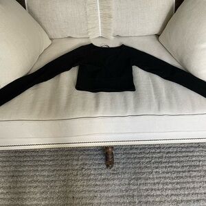 Brandy Melville Black Long Sleeve Crop Top